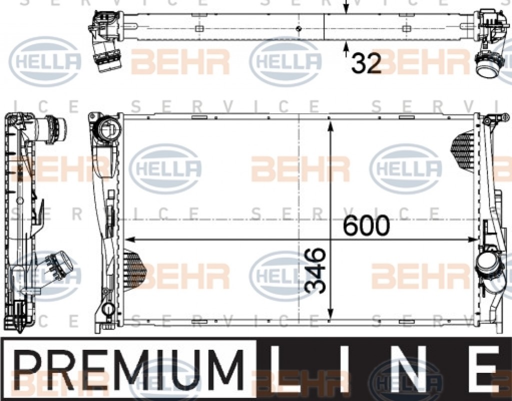 Radiator E81 E82 E87 E88 Automatic